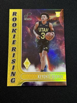 Keyonte George 2023-24 Panini Phoenix Rookie Rising Yellow Prizm /35 #2
