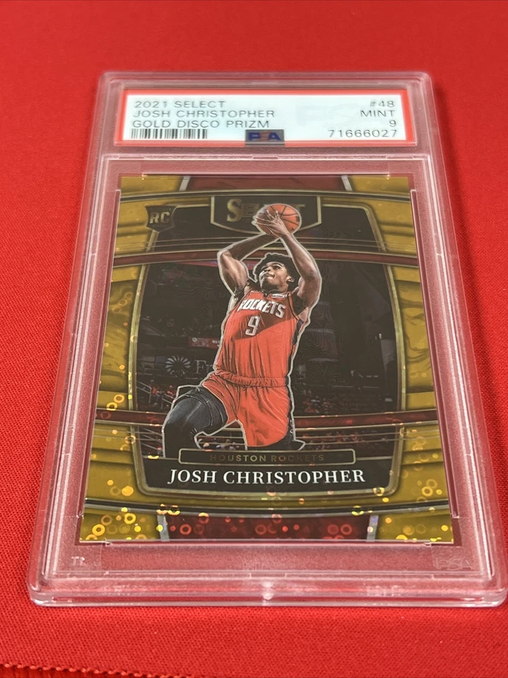 2021-22 Panini Select Gold Disco Prizm PSA 9 Rookie #48 Josh Christopher #01/10 - Image 3 of 4