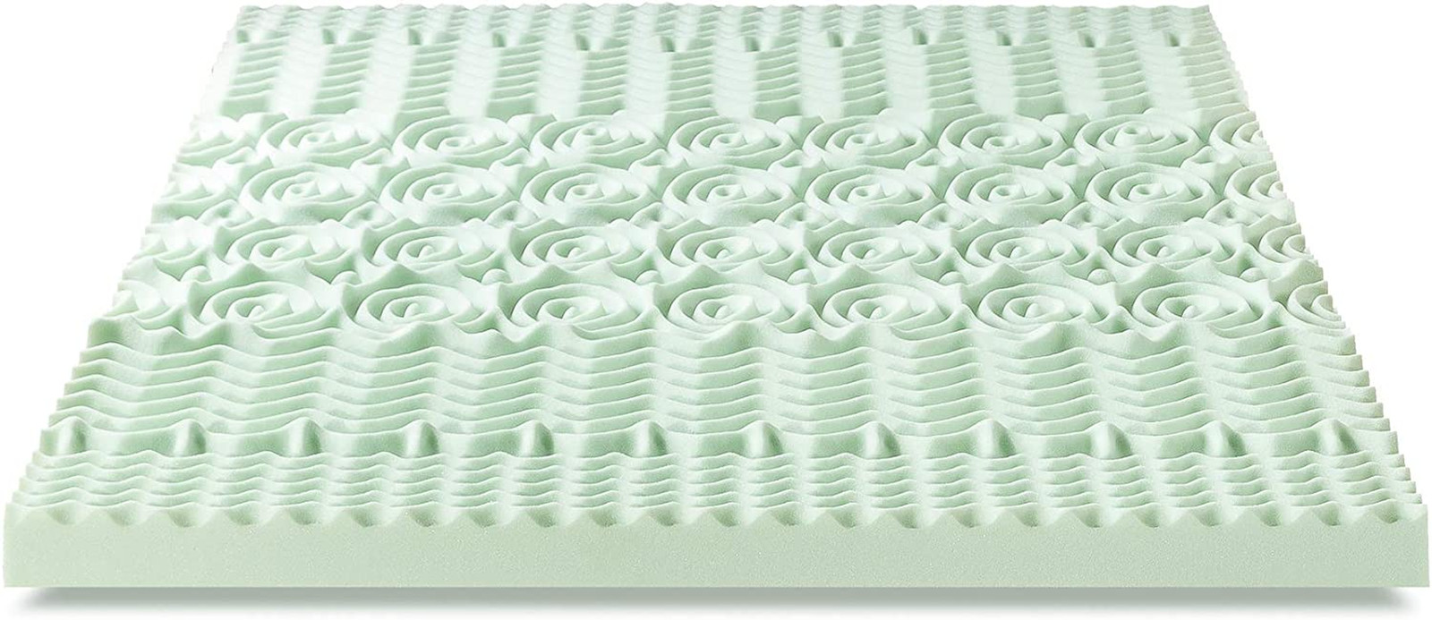 4 Inch 5-Zone Memory Foam Mattress Topper, Calming Green Tea Infusion, Twin XL