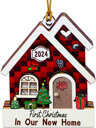 New Home Ornament 2024, House Warming Gifts New Home Christmas 2 Layers