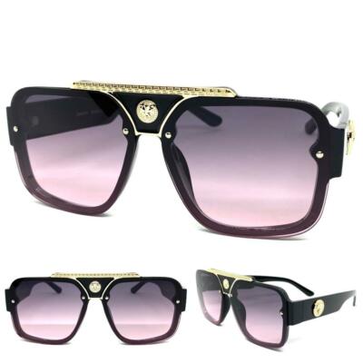 Classic Elegant Vintage Retro Hip Hop Rapper Style SUN GLASSES Large Black Frame