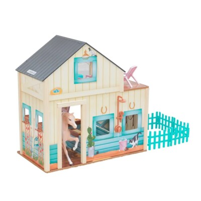 KidKraft Sweet Meadow Pferdestall Puppenhaus mit Pferd - Spielset aus Holz