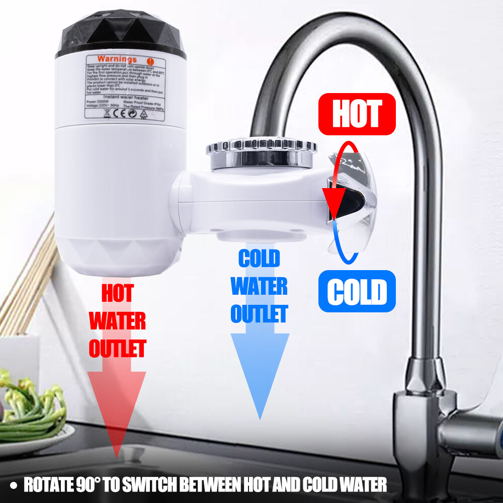 3000W Instant Electric Faucet Fast Heating Tap Water Hot and Cold Double  80L | eBay
