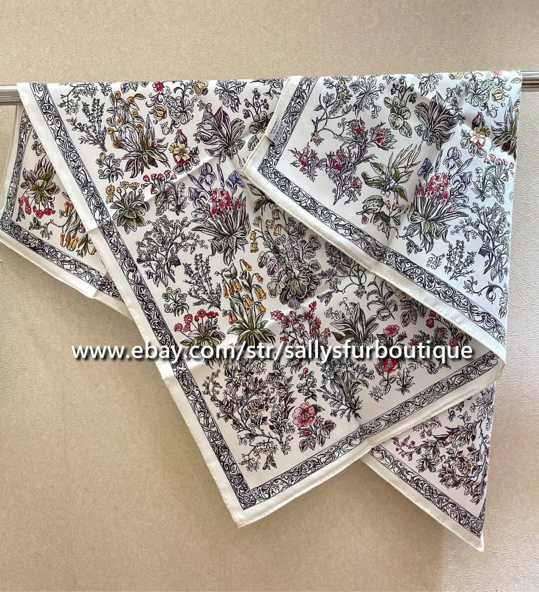 Sallys Boutique 18 Momme Twill Silk Wrap Scarf Florals Print Square Shawl 35