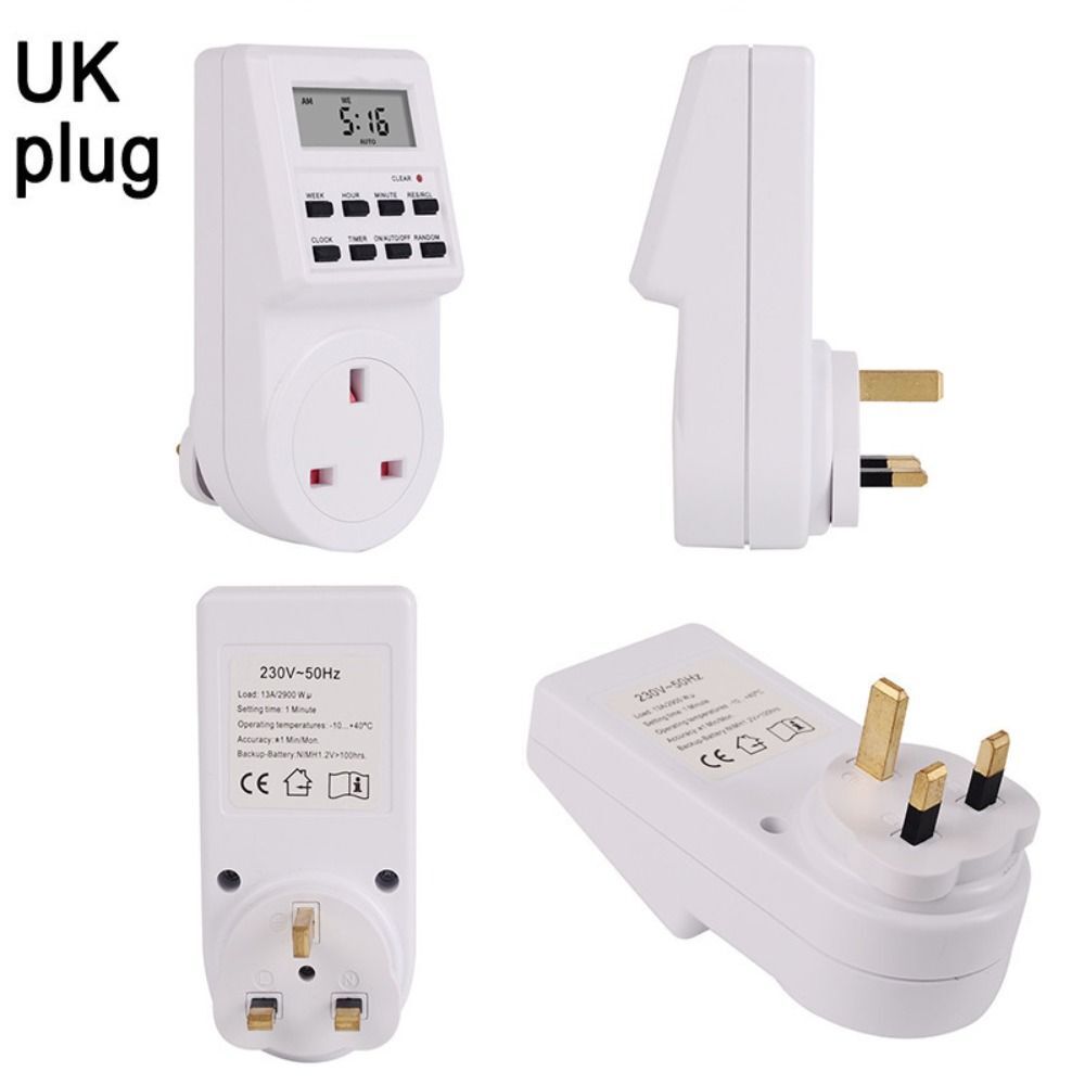 Plug Weekly Digital Electronic Digital Timer Socket Mains Plug LCD ...