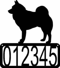 Norwegian Elkhound Dog House Address Sign - Made in USA
