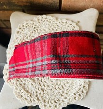 Plaid Christmas Ribbon Red Black And Gray