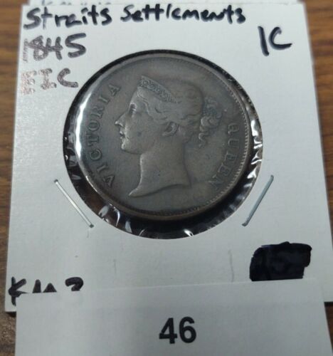 1845 STRAITS SETTLEMENTS 1 CENT KM#3 SCARCE COIN  #46 - Bild 1 von 4