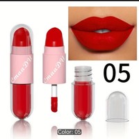 Sexy Red New Two-In-One Matte Lipstick And Lip Gloss Long-Lasting, Waterproof.
