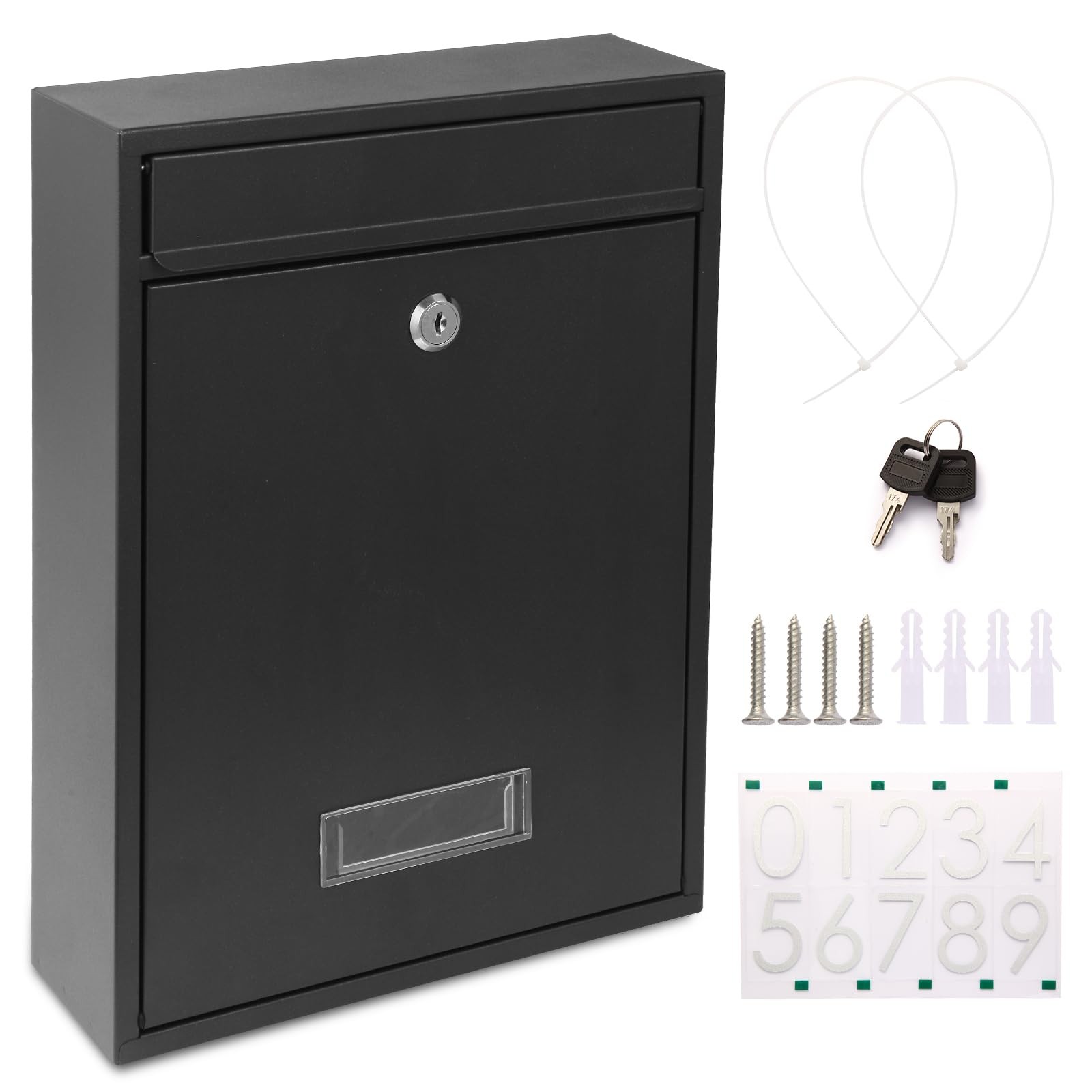 ПОЧТОВЫЕ ЯЩИКИ DIGGOO ДЛЯ НАРУЖНОГО НАСТЕННОГО КРЕПЛЕНИЯ С ЗАМКОМ ДЛЯ ПОЧТОВОГО ЯЩИКА - ЧЕРНЫЙ ЗАМОК С КЛЮЧОМ 4990₽