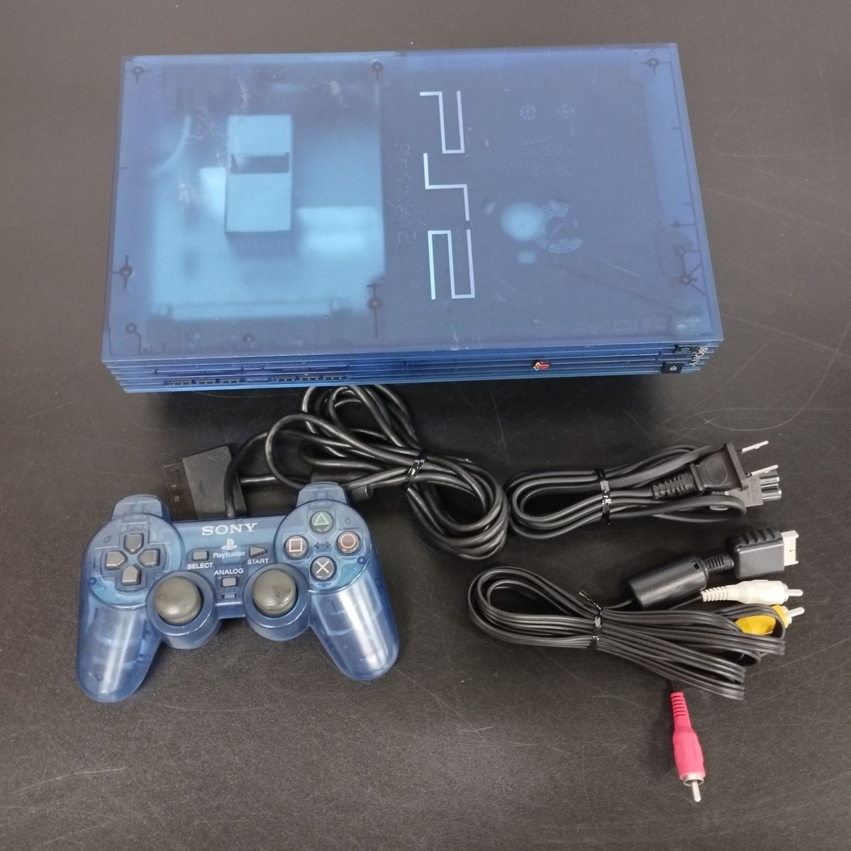 TH SCPH-37000 オーシャンブルー PS2 PlayStation2 Ocean Blue Console System SCPH-37000