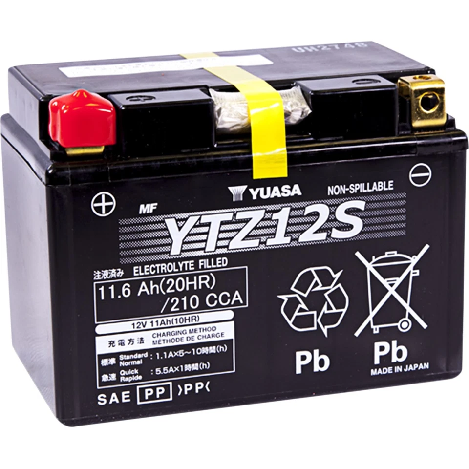 Yuasa Battery YTZ12S Sealed Factory Activated YUAM7212A Foto 2 de 4