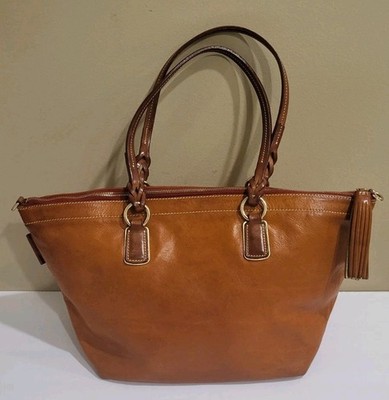 Roberta Pieri Handbag Tote Leather Brown Large Bag 