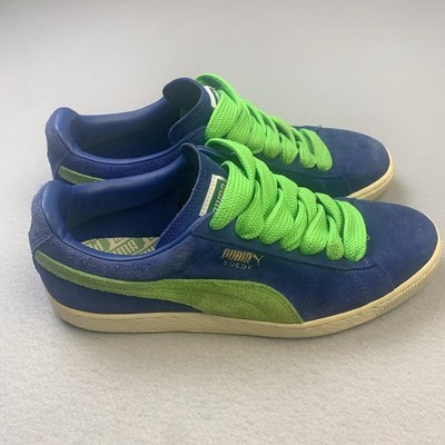 PUMA Suede Shoes Mens Size 10 Blue Green Suede Low Top Sneakers 356568 58