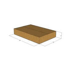 5 24x16x4 Kraft Brown Corrugated Shipping Boxes 32 ECT Single-Wall New
