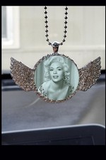 Jayne Mansfield Car Truck Rear View Mirror Hang With Wings Rhinestones Jayne Mansfield Car Truck Rear View Mirror Hang With Wings Rhinestones