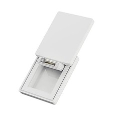 Slim Engagement Ring Box Discreet Sliding Lid Elegant Proposal Case - White MAXI