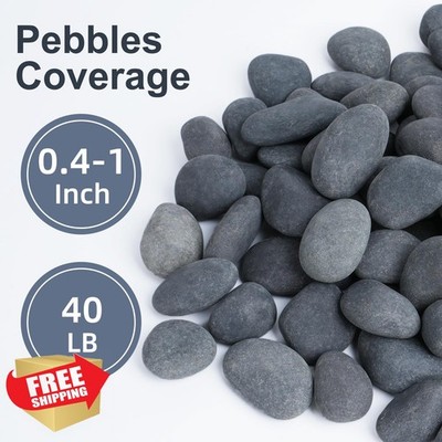 Pulovin 40 lbs River Rocks 0.4-1'' Landscaping Aquarium Garden Decor