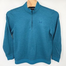 Under Armour Pullover Womens XL Teal ColdGear 1309289 1/4 Zip Geometric Fleece