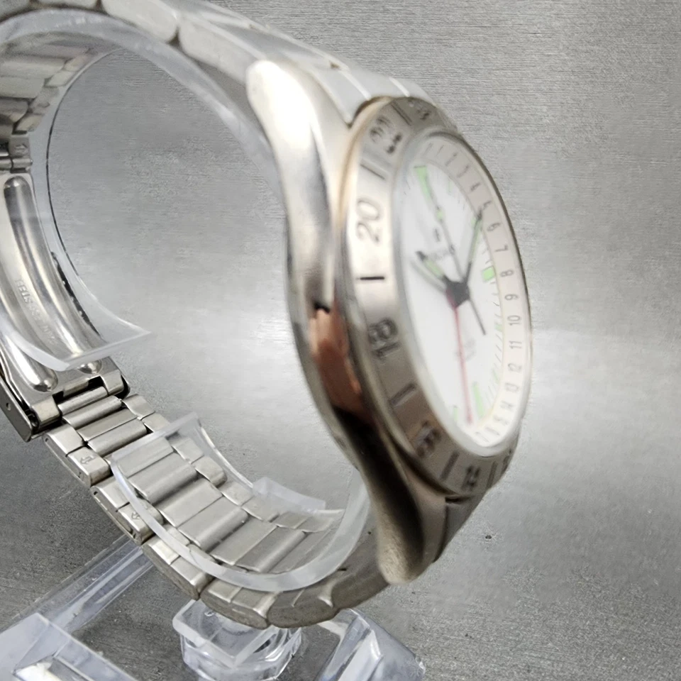 Мужские часы Junghans Fantasia 34 мм белый циферблат серебристый указатель дата новый аккумулятор - Изображение 4 из 4