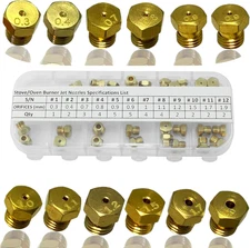 36 PCS LP Gas Conversion Kit for Range/Cooktop/Stove Propane & Natural Gas Brass