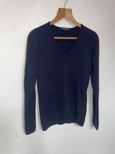 Aquascutum Womens 100% Cashmere Jumper Sweater Color Navy Blue Size M