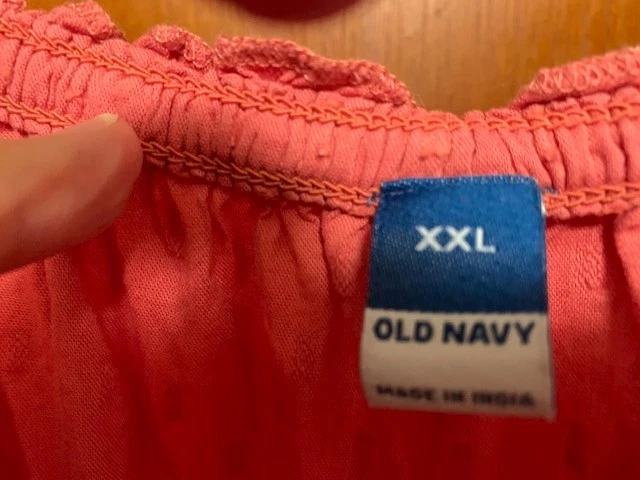 Старый темно-синий 2 X оранжевый Swiss Dot макси платье со сборками талии галстук шеи карманы - Изображение 4 из 4