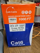 CAT 6 Cable Orange 376 Feet 23 AWG 4 Pair Solid 550 Mhz Premium Quality