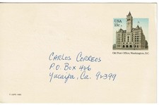 USA 1983 Postal Stationery Postcard Post Office Washington Used Ganzsa Postcard