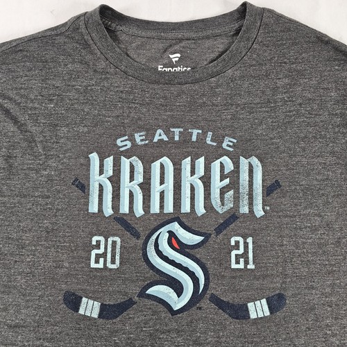 Fanatics Seattle Kraken Hockey NHL Mens Gray Size Large Tshirt New w/ Tags READ⬇ - Picture 2 of 14