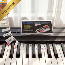 88/61 Keys Piano Keyboard Notes Guide Removable, Silicone Rainbow