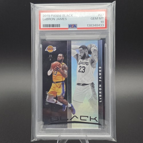 🔥 2019-20 LEBRON JAMES PANINI BLACK HOLO REFRACTOR #27 /149 PSA 10 (POP 4!) 💎