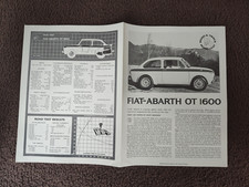 Fiat Abarth OT 1600 SEDAN  Road & Track Magazine 1965 road test  Reprint