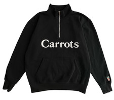 Carrots by Anwar Carrots Mens Large 1/4 Zip Pullover Black Embroidery Graphic
