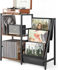 Record Player Stand, Turntable Stand with 3-Tier Vinyl Record Storage, Record Pl