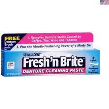 Quality 3.8 Oz Unflavored Denture Cleaning Paste - Fresh'n Brite Made in USA