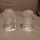 Vintage DON SHEPHERD BLENKO ICE FLOE GLASS AVIATOR PILOT Bookends MCM Excellent
