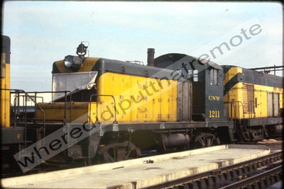 Original Slide Chicago & NorthWestern CNW 1211 EMD SW1 Proviso ILL 12-12-69 (G9)