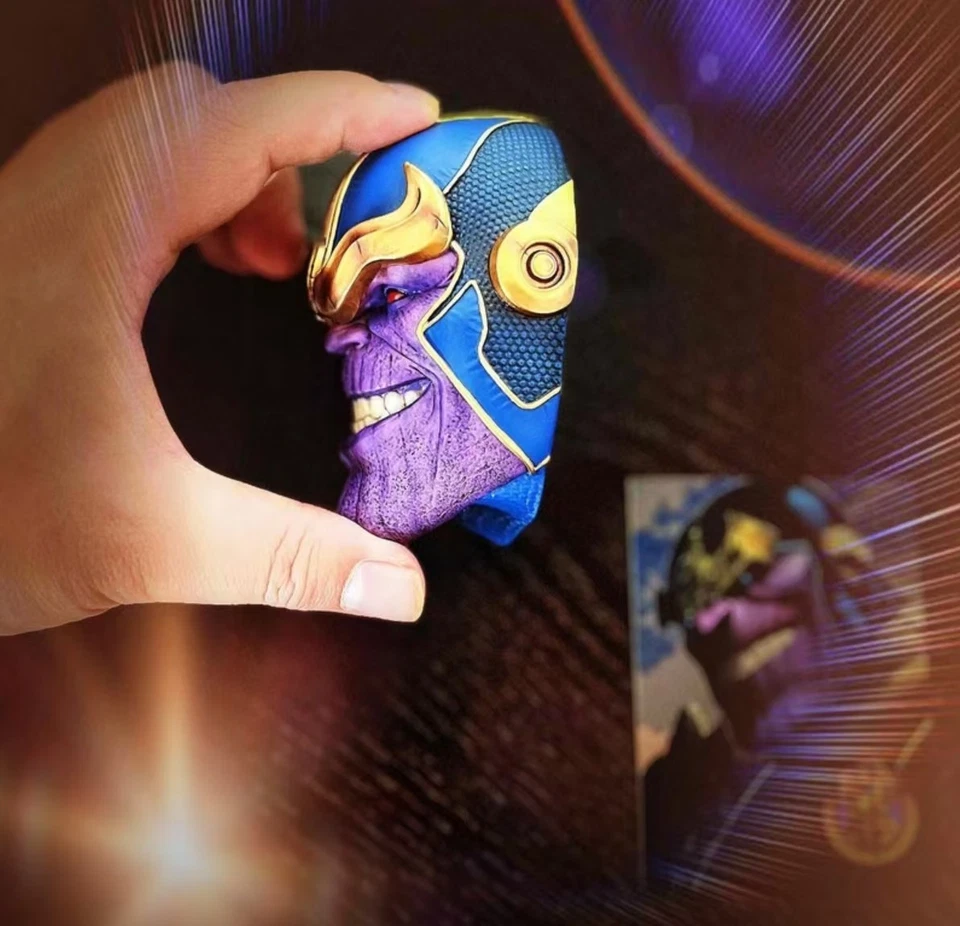 Thanos 1/4 head carved Fridge magnet Resin statue Figure-NEW Collection Gift - Image 2 of 4