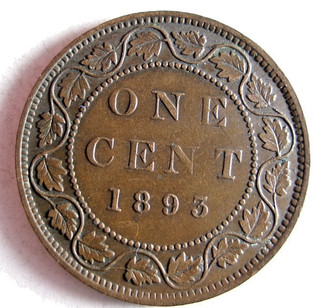 1893 CANADA CENT AU UNCOMMON HIGH VALUE COIN lot S18