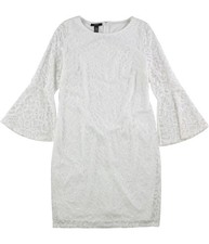 Alfani Womens Lace Shift Sheath Dress, whites, 6