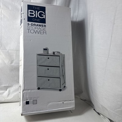 The Big One  3 Drawer Storage Tower Kohls 29.7 x23.2 x11.8  Grey