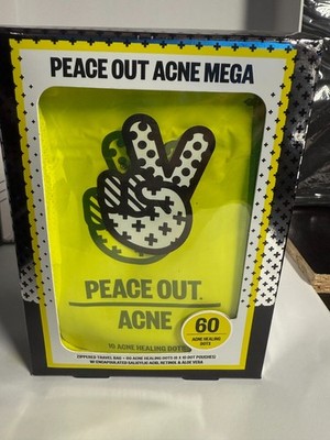 PEACE OUT Acne Mega: Zippered Travel Bag & 60 Acne Healing Dots, NEW IN BOX