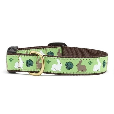 Up Country Garden Rabbit Dog Collar, Small 9 15'', 5/8'' Width   Cute Pattern