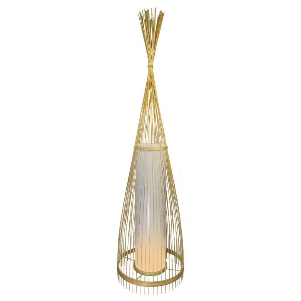 V-TAC VT-3100 Lampada da terra piantana in vero legno rattan con portalampada pe foto 3