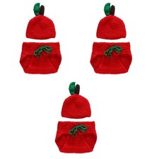  3 Count Newborn Photoshoot Props Outfits Girl Baby Crochet Clothes for Babies