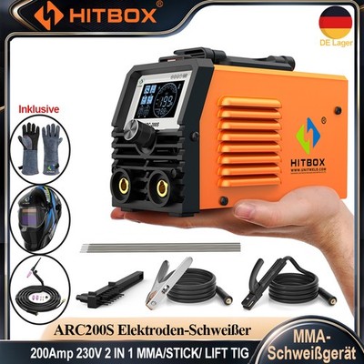 HITBOX 200A Mini STICK Schweißgerät 230V E-Hand ARC Schweißgerät Inverter IGBT