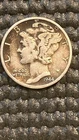 1944 Mercury Dime 10c Circulated 90% Silver Coin Philadelphia Mint