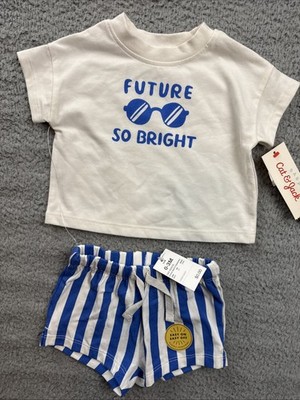 Cat & Jack Baby Boys 0-3 Months 'Future So Bright' Short Sleeve Top & Bottom Set