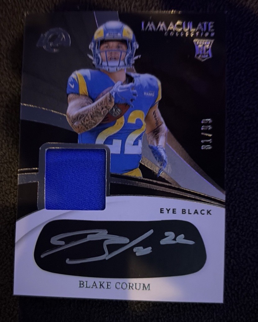 2024 Panini Immaculate Football BLAKE CORUM EYE BLACK RPA /99 #EYE-BCO